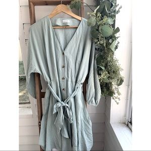 Calvin Klein Textured Sage Green Dress